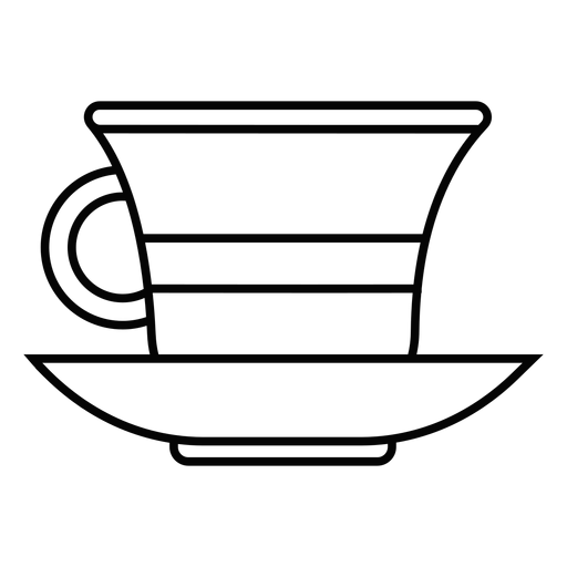Icono de trazo de taza de t? Diseño PNG
