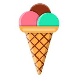 Icono de helado de tres bolas Diseño PNG