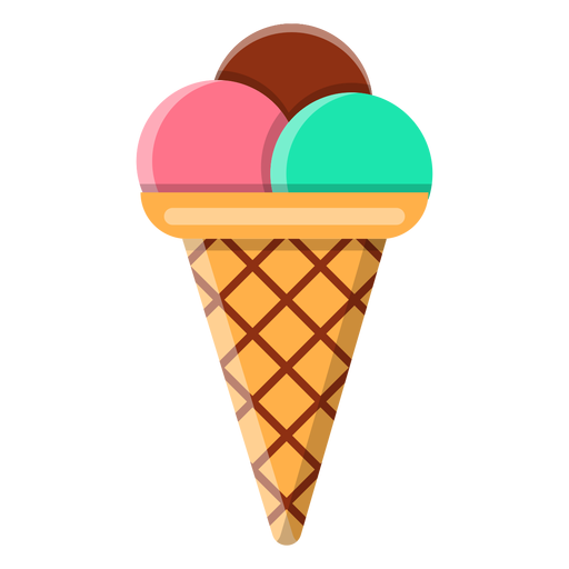 Icono de helado de tres bolas Diseño PNG
