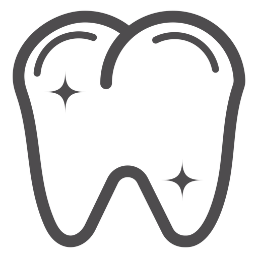 Icono de trazo de diente