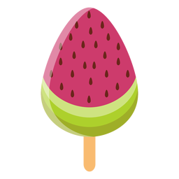 Helado de sandía en palo Diseño PNG