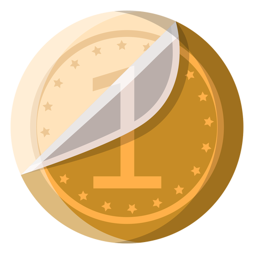 White chocolate coin icon PNG Design
