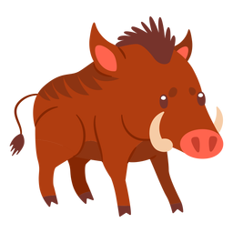 Wild Boar Animal Cartoon PNG & SVG Design For T-Shirts