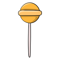 Dibujos animados de piruleta jawbreaker amarillo Diseño PNG