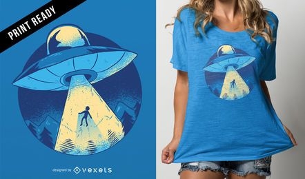 Design de camiseta para abdução alienígena