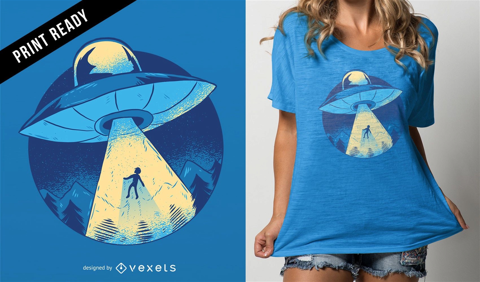 Alien abduction t-shirt design