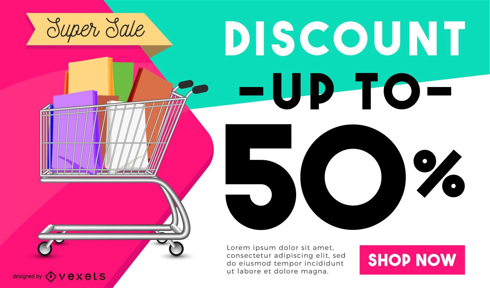 Shopping Discount Poster Design Vector Download