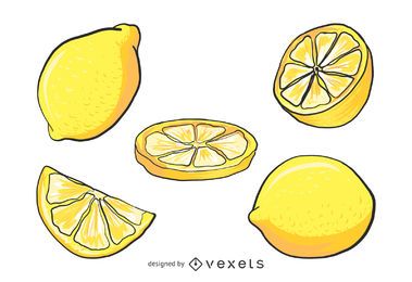 Lemon illustration set Lemon illustration set