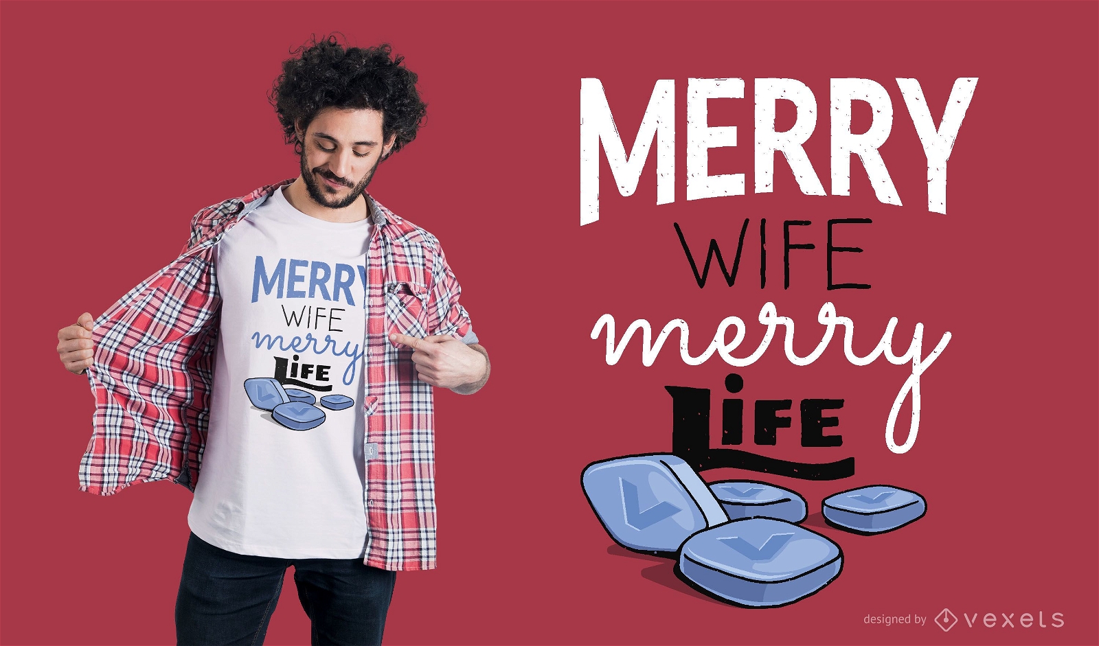 Merry wife t-shirt design