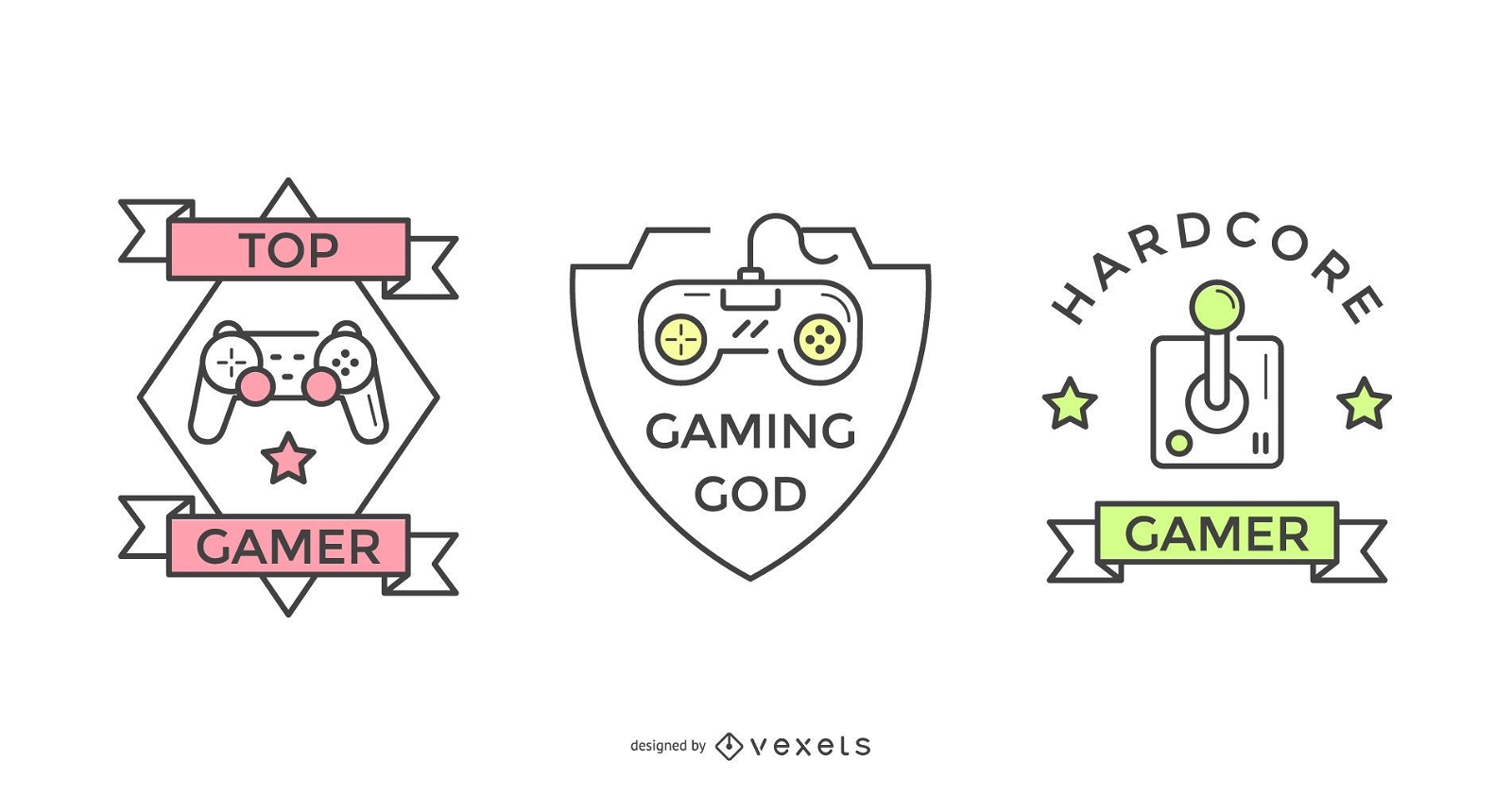 Gamer badge set