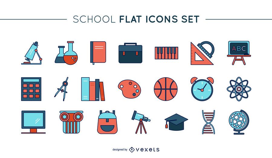 Thin line school icons set Thin line school icons set