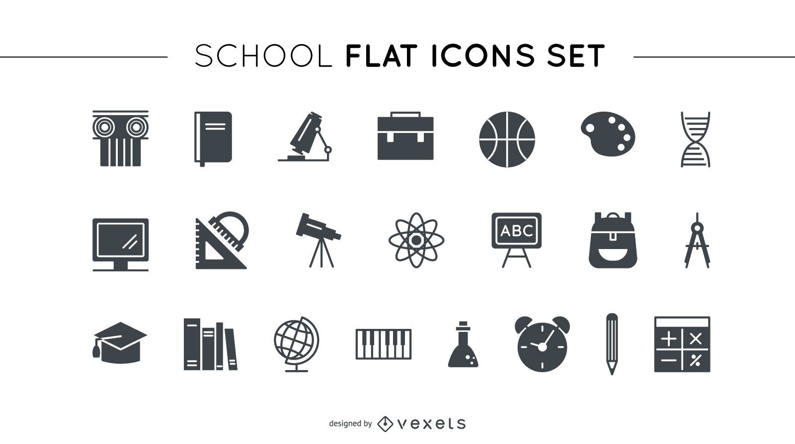 Schulwohnungs-Icon-Set
