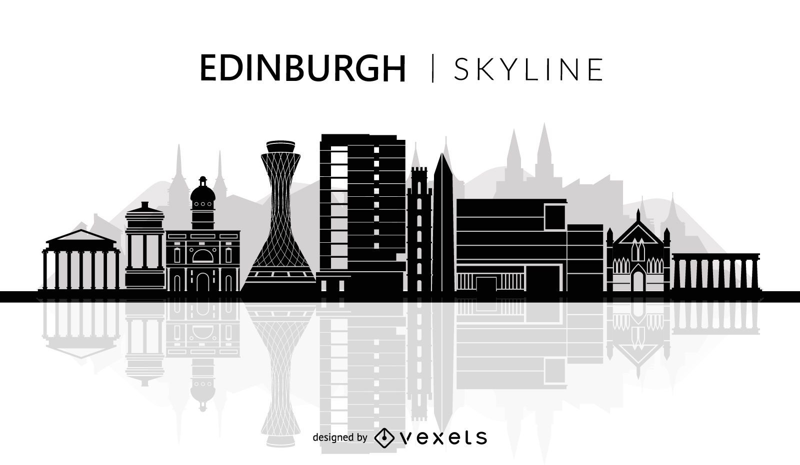 Edinburgh skyline silhouette
