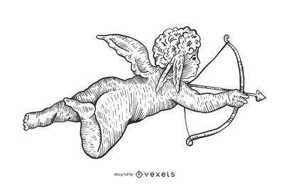 Cupido dibujado a mano ilustración Cupido dibujado a mano ilustración