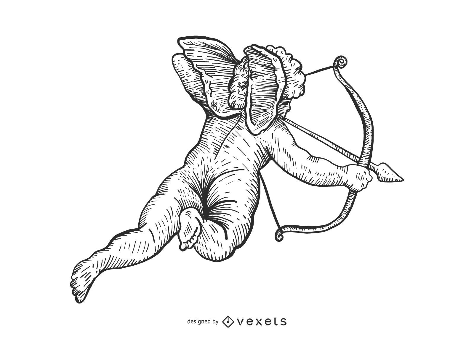 Cupido disparando flechas ilustración
