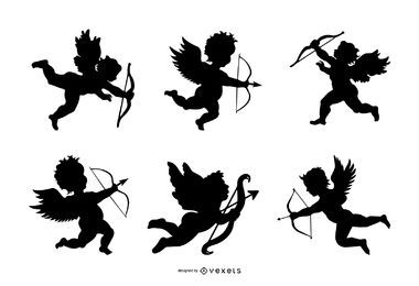 Cupid silhouette set Cupid silhouette set