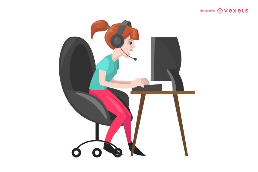Gamer girl illustration Gamer girl illustration