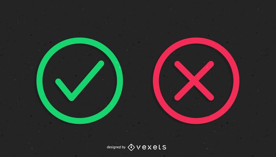 Correct and wrong icons Correct and wrong icons