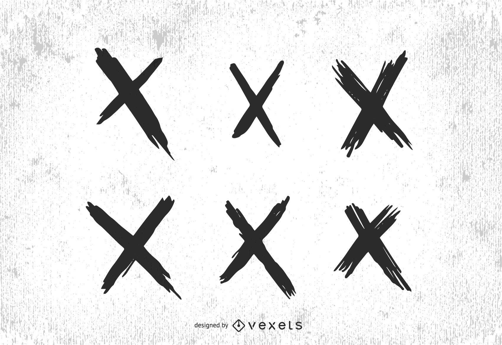 Conjunto de marcas de cruz X