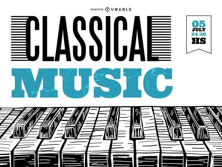 Cartel de música clásica para piano Cartel de música clásica para piano