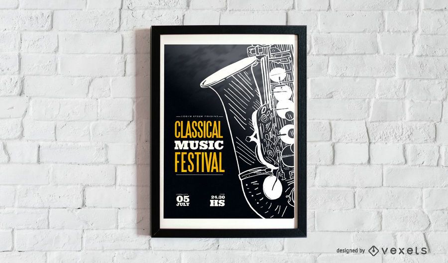 Cartaz De Música Clássica De Saxofone - Baixar Vector