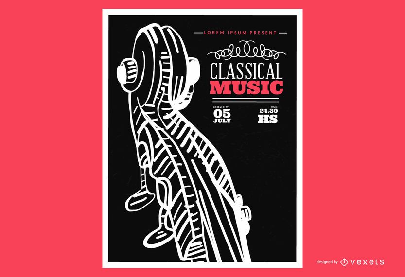 Cartel de música clásica de violín. Cartel de música clásica de violín.