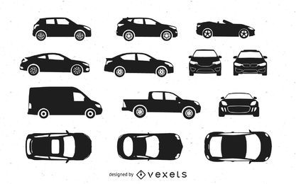 Cars silhouette set Cars silhouette set