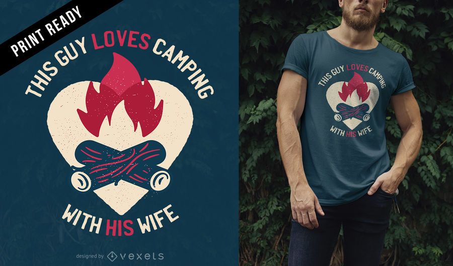 Guy loves camping t-shirt design Guy loves camping t-shirt design