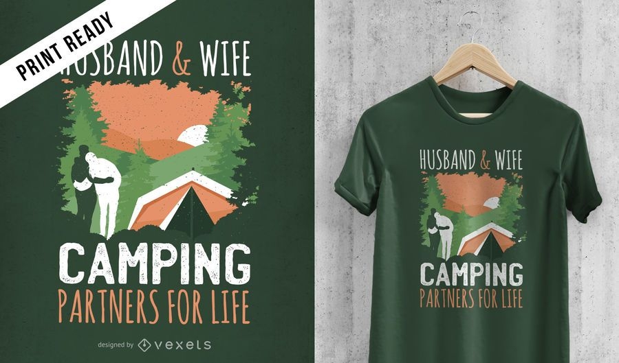 Download Couple camping t-shirt design - Vector download