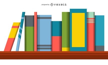 Book shelf illustration