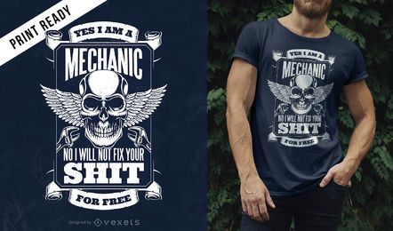 Design de camiseta com citação de mecânico