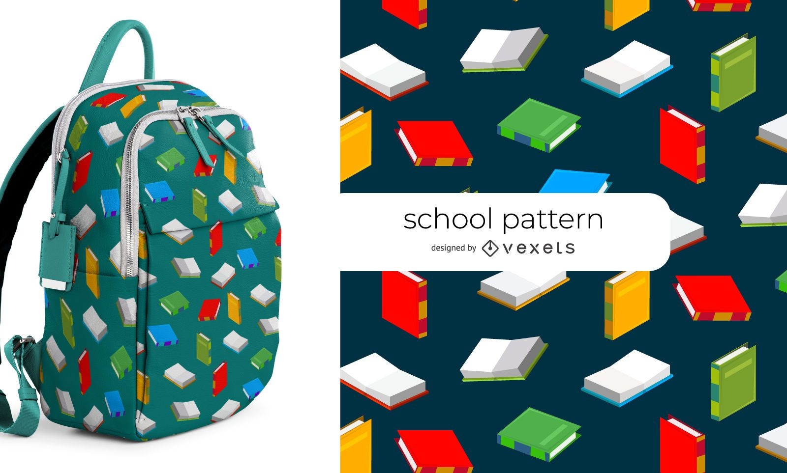 Books school seamless pattern