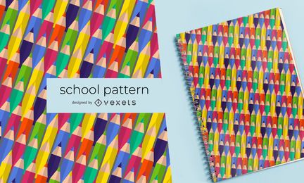 Colorful pencils school pattern Colorful pencils school pattern