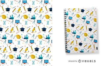 Colorful school elements pattern