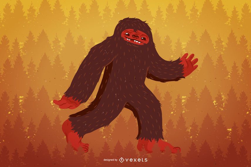 Ilustração de personagem do Bigfoot Ilustração de personagem do Bigfoot