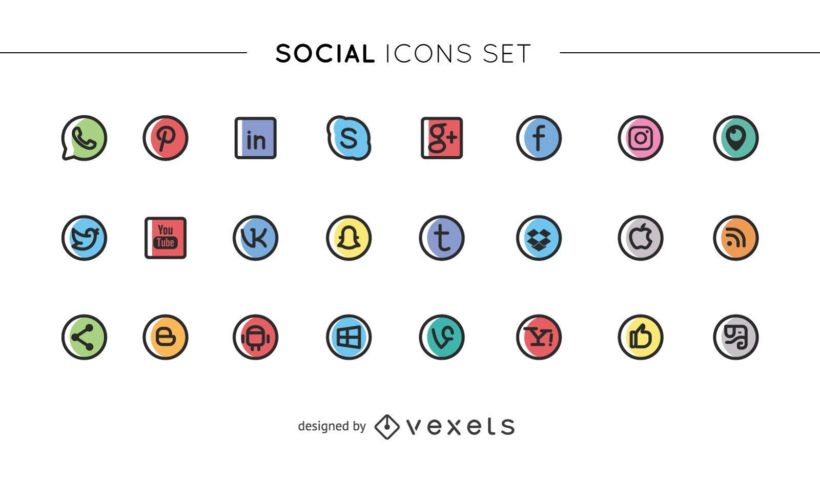 Cute Social Media Icons Collection