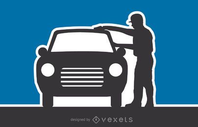 Ilustración de Vector de silueta de lavado de coches Ilustración de Vector de silueta de lavado de coches