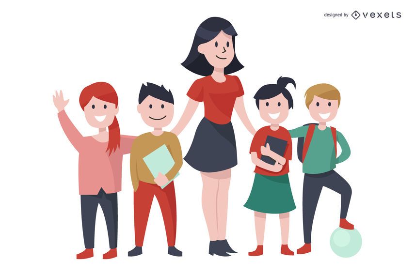 Ilustración de personajes de maestros y niños Ilustración de personajes de maestros y niños