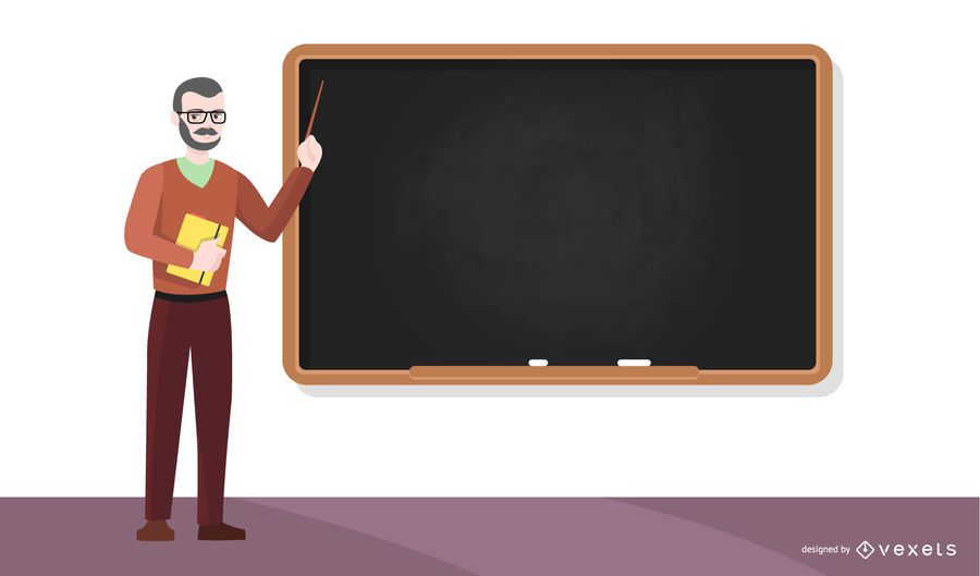 Teacher and chalkboard illustration Teacher and chalkboard illustration