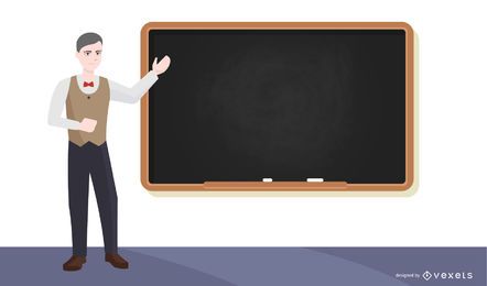 Lehrer präsentiert Illustration