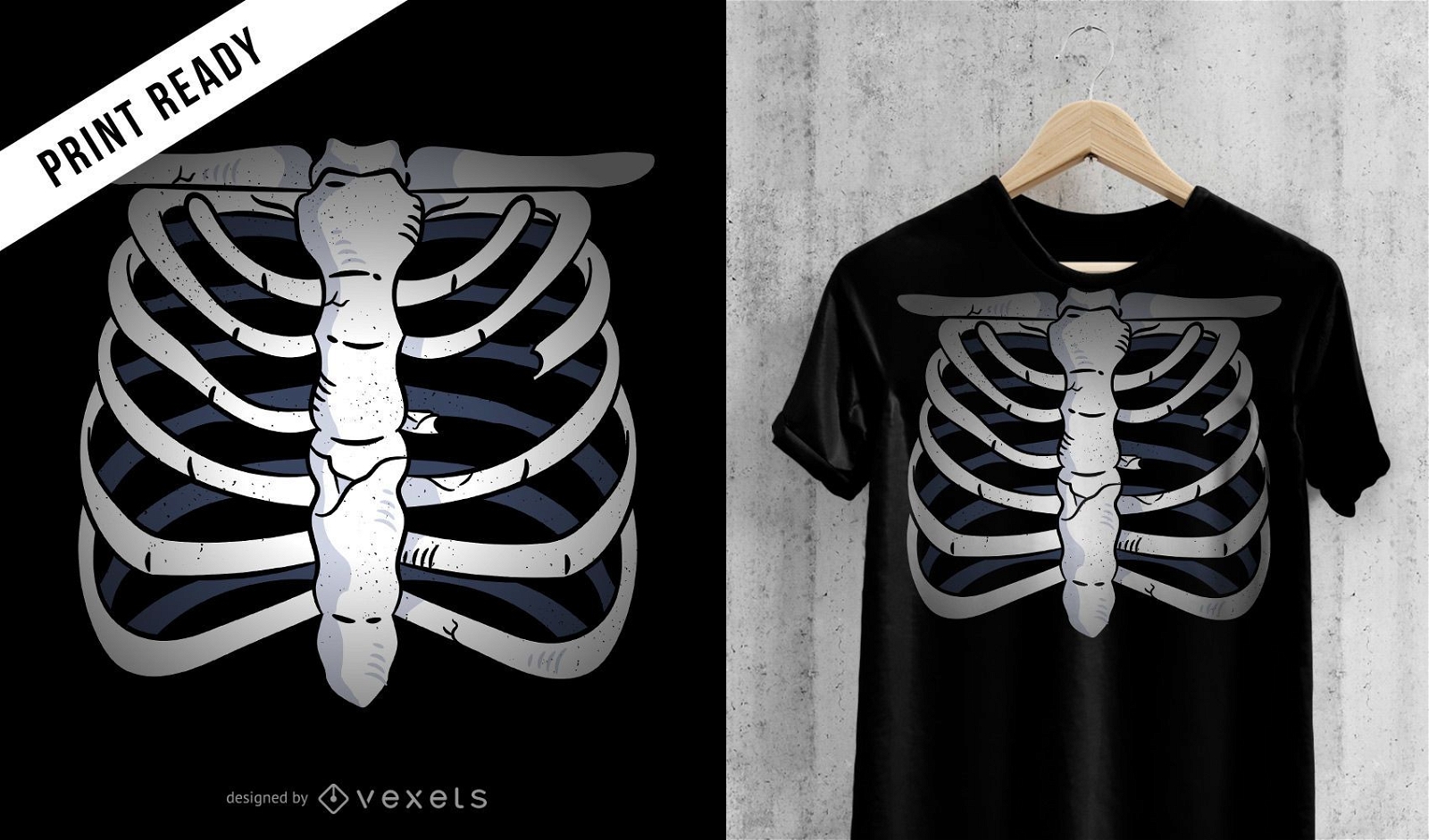 Chest skeleton t-shirt design