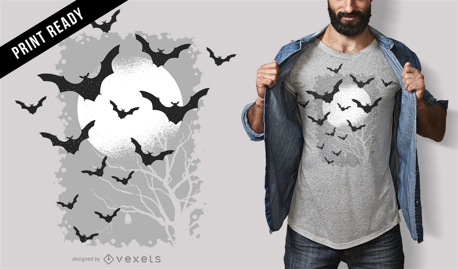 Diseño de camiseta de murciélagos
