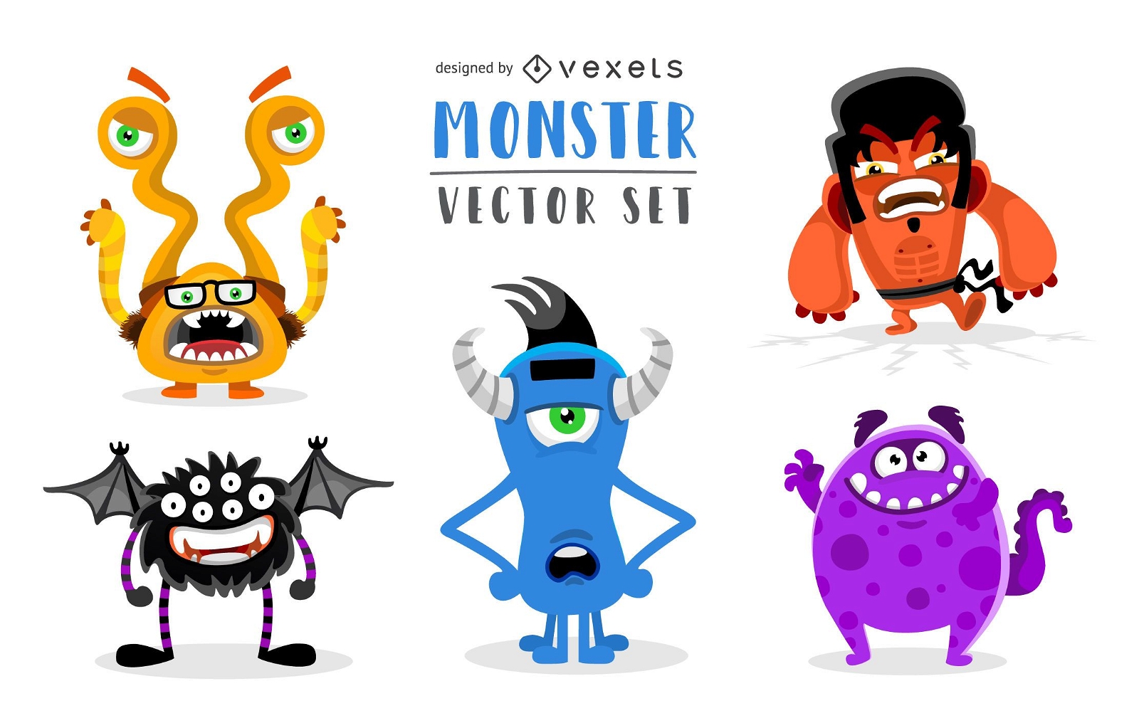 Funny monster vector set