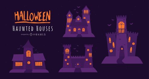 Halloween haunted houses set Halloween haunted houses set