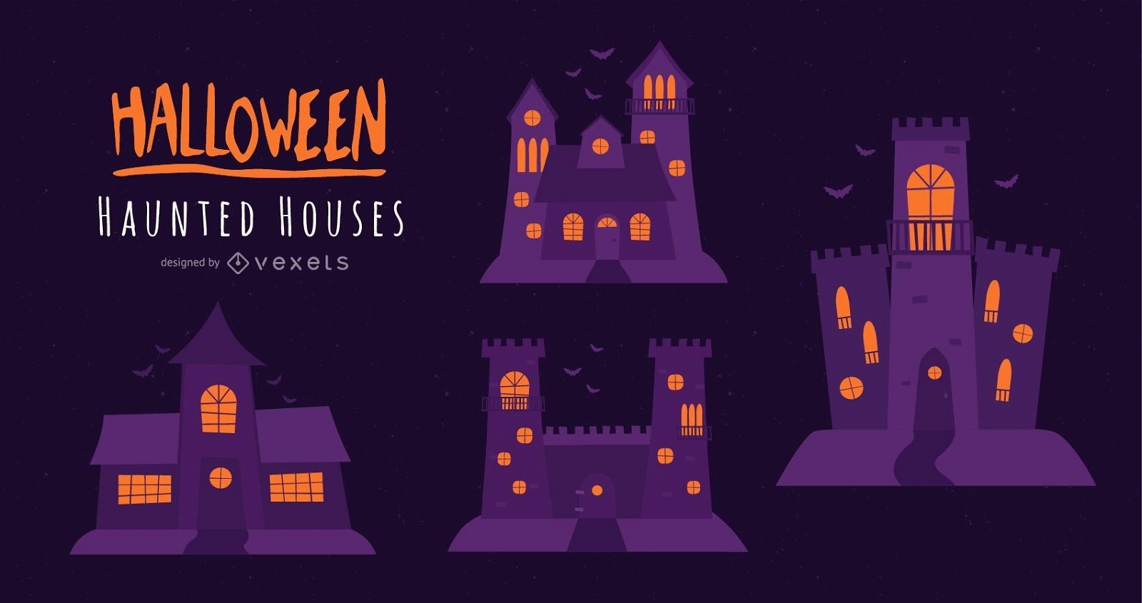 Conjunto de casas embrujadas de halloween