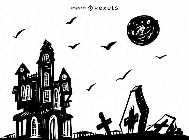Dibujo de fondo de Halloween espeluznante Dibujo de fondo de Halloween espeluznante