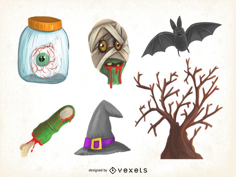 Halloween illustration set Halloween illustration set