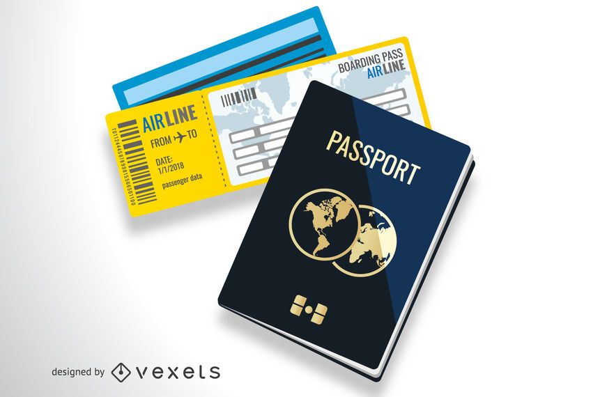 Ilustração de documentos de viagem Ilustração de documentos de viagem