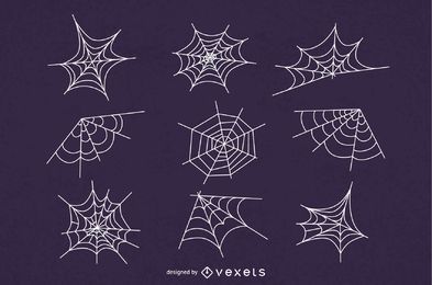 Conjunto de ilustración de tela de araña Conjunto de ilustración de tela de araña