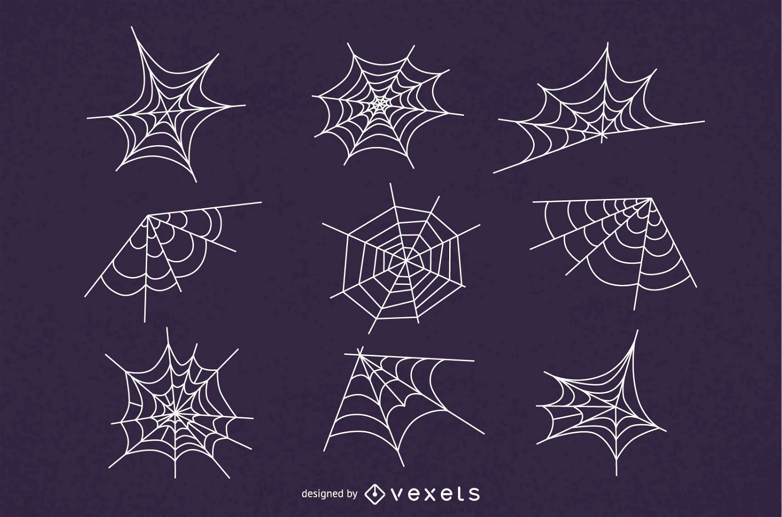 Spider web illustration set